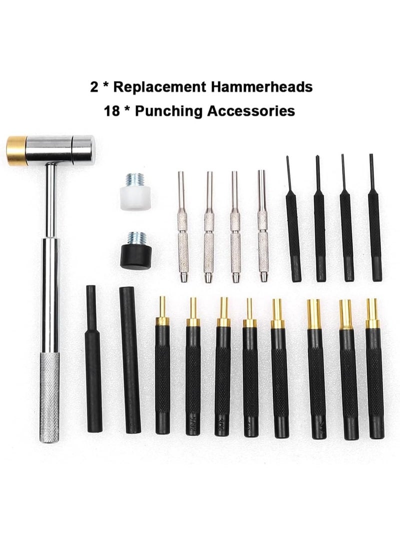 AIWANTO 21PCS Double-Sided Punch & Pin Set – Copper Hammer Punching Tools for Mechanical Maintenance, Chisel, and Precision Metalwork - Image 4