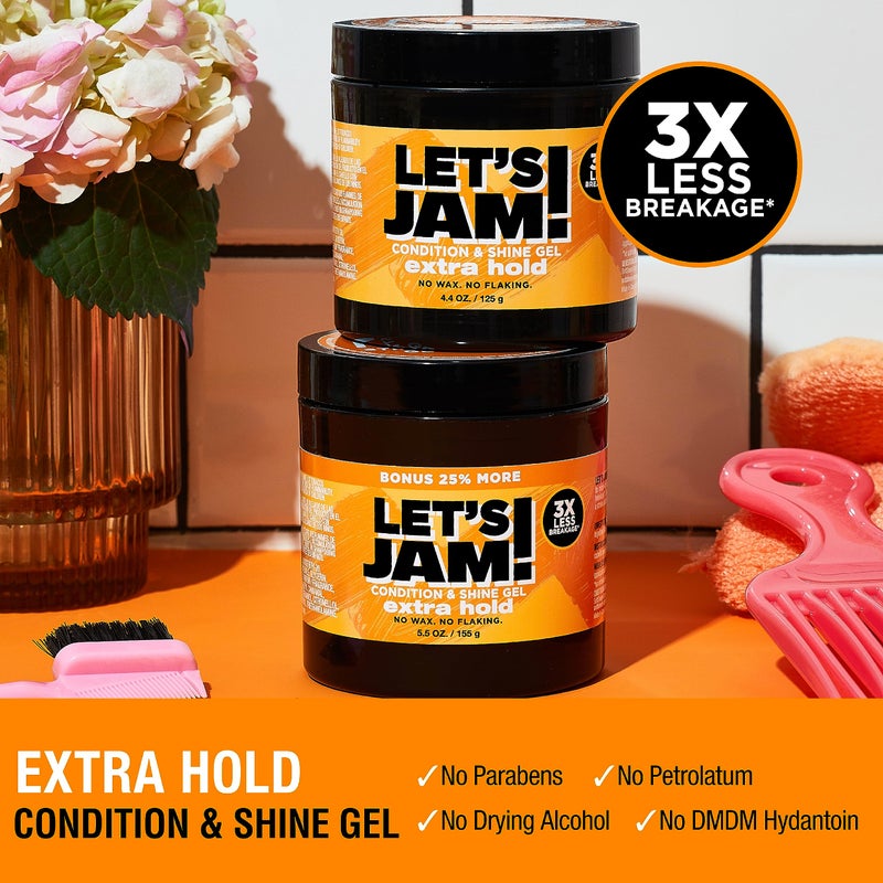 SOFT SHEEN Hair Gel by SoftSheen-Carson Dark and Lovely Let's Jam, Shining and Conditioning Gel, Extra Hold, For all Hair Types, Styling Gel Also Great for Braiding, Twisting & Smooth Edges, 4.4oz - Image 4