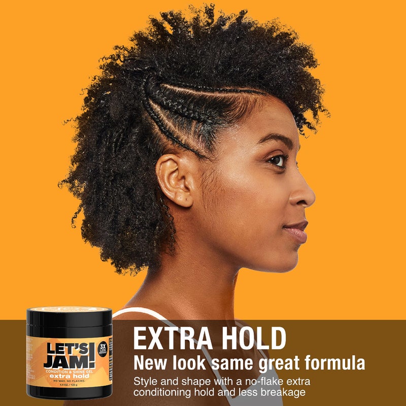 SOFT SHEEN Hair Gel by SoftSheen-Carson Dark and Lovely Let's Jam, Shining and Conditioning Gel, Extra Hold, For all Hair Types, Styling Gel Also Great for Braiding, Twisting & Smooth Edges, 4.4oz - Image 5