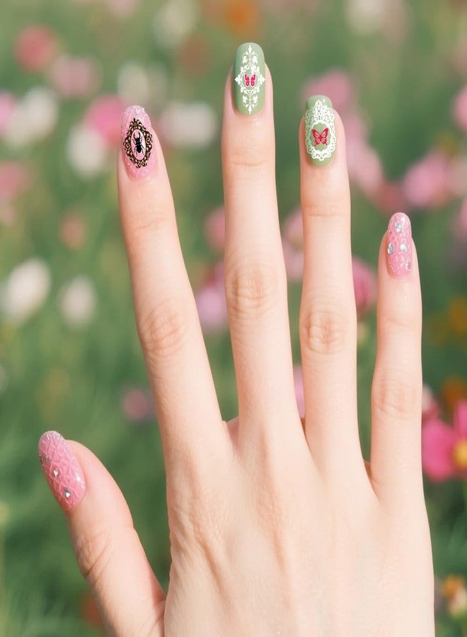 PH PandaHall 3pcs Vintage Flower Frame Nail Stamp Plate Insect Pattern Print Art Template Stainless Steel Nail Image Plate Flower Print Art Template for Women DIY Printing Decor, 4.7x2.3 inch - Image 4