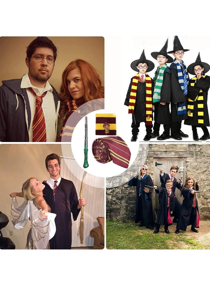 متوافق مع مجموعة أداء هاري بوتر كوس المكونة من 6 قطع، زي هاري بوتر جريفندور الفاخر للأطفال مع وشاح ربطة عنق، زي لمحبي هاري بوتر، إكسسوار هدايا تنكرية - XXL - Image 3