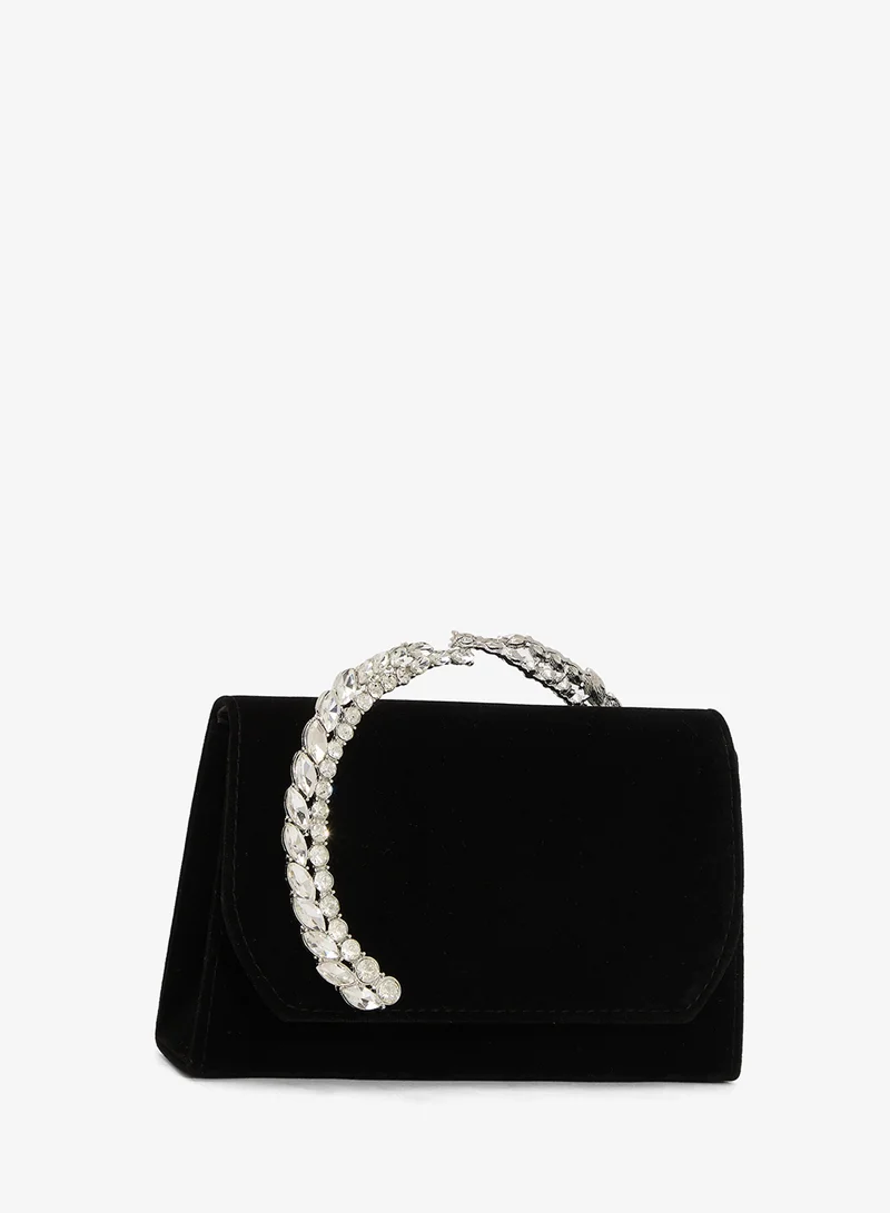Khizana  Silver Rhinestone Diamonte  Embellished Clutch for Women | Best Price UAE