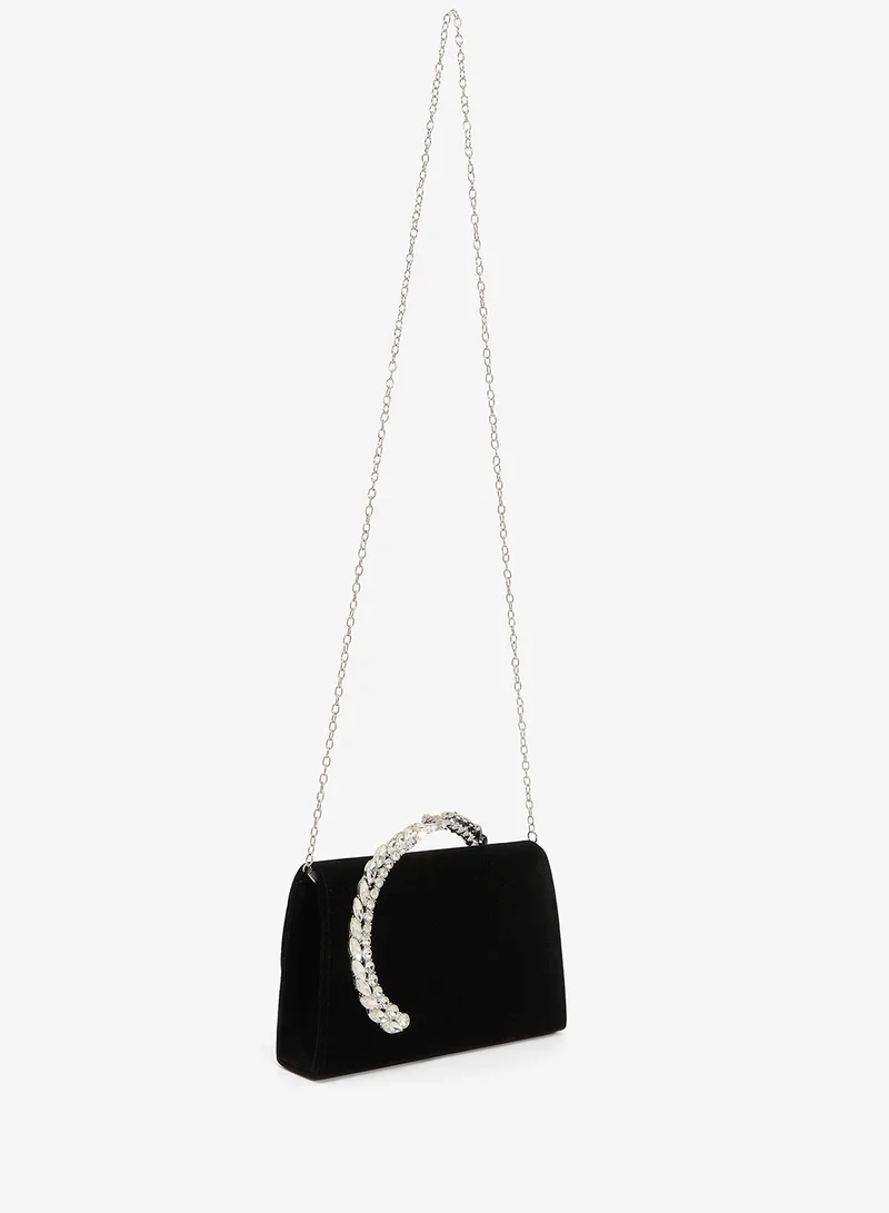 Khizana Silver Rhinestone Diamonte  Embellished Clutch
