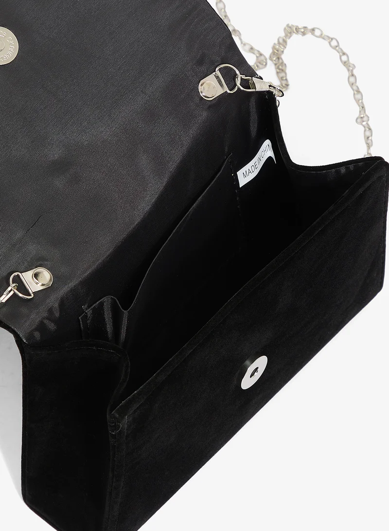 Khizana  Silver Rhinestone Diamonte  Embellished Clutch for Women | Best Price UAE