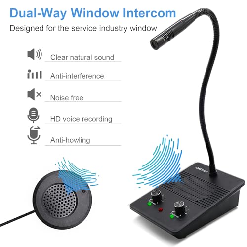 CallToU Window Speaker Intercom System,Dual Way Anti-Interference Intercommunication Microphone Talk Through Glass Window,for Business,Bank,Office,Hospital,Counter,Store,Station,School and More - Image 3