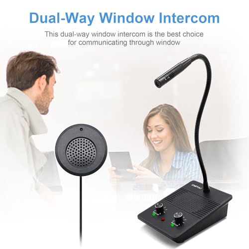 CallToU Window Speaker Intercom System,Dual Way Anti-Interference Intercommunication Microphone Talk Through Glass Window,for Business,Bank,Office,Hospital,Counter,Store,Station,School and More - Image 2