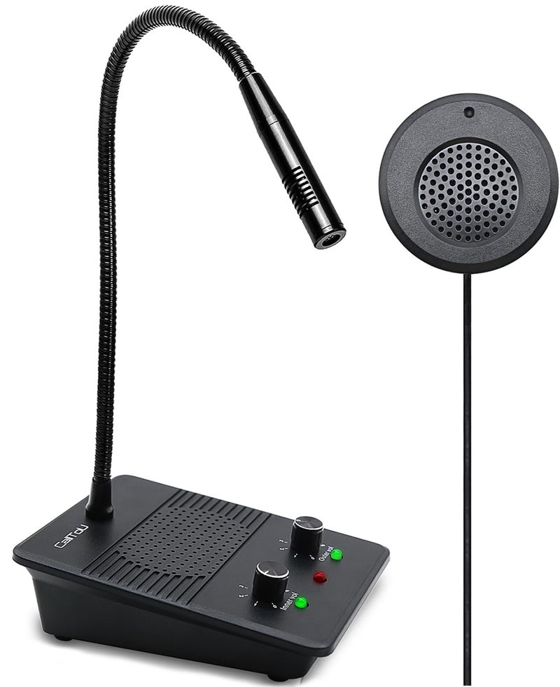 CallToU Window Speaker Intercom System,Dual Way Anti-Interference Intercommunication Microphone Talk Through Glass Window,for Business,Bank,Office,Hospital,Counter,Store,Station,School and More - Image 1