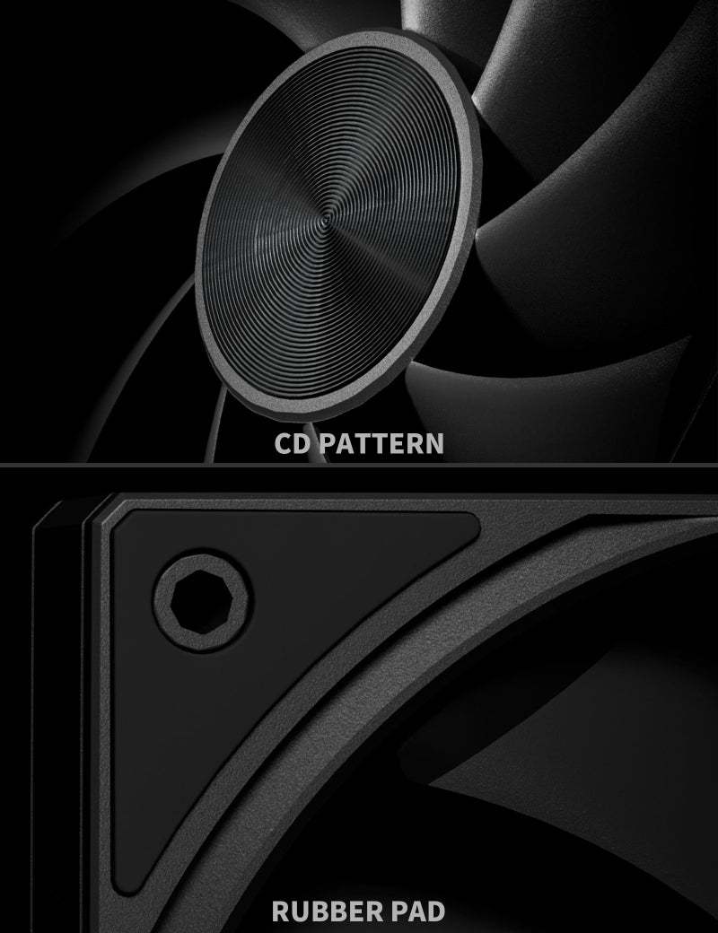 upHere 120mm Computer Case Fan with PWM 4-Pin Interface High Performance Cooling Low Noise for Enhanced PC Cooling Black U3K1 - Image 4