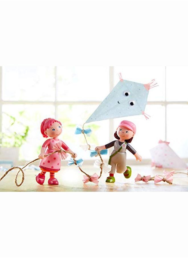 HABA - Little Friends Lilli 4" Bendy Girl Doll Figure With Pink Hair - Image 1
