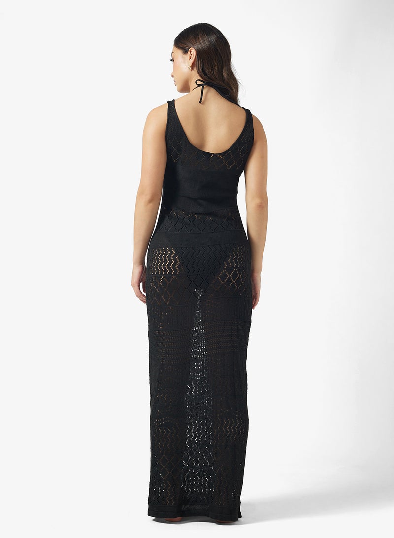 Ginger Crochet Cutout Detail Beach Dress - Image 2