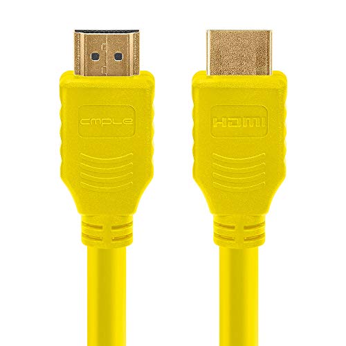 Cmple - HDMI Cable 3FT High Speed HDTV Ultra-HD (UHD) 3D, 4K @60Hz, 18Gbps 28AWG HDMI Cord Audio Return 3 Feet Yellow - Image 1