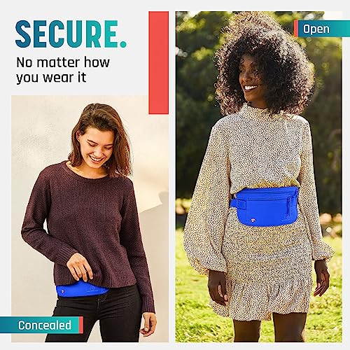 Alpha Keeper حزام المال المخفي للسفر للرجال، محفظة خصر مضادة للسرقة، حامل جواز سفر بتقنية RFID للسفر للرجال أو النساء، حقيبة نقود، حامل جواز سفر بتقنية RFID - Image 3