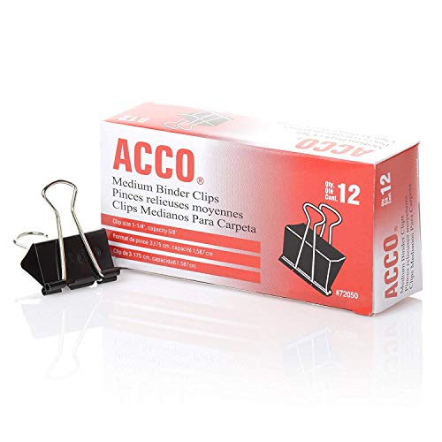 ACCO Binder Clips, Medium, 12/Box, 10 Boxes (120 Clips Total) (72050) - Image 3
