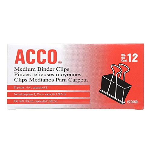 ACCO Binder Clips, Medium, 12/Box, 10 Boxes (120 Clips Total) (72050) - Image 4