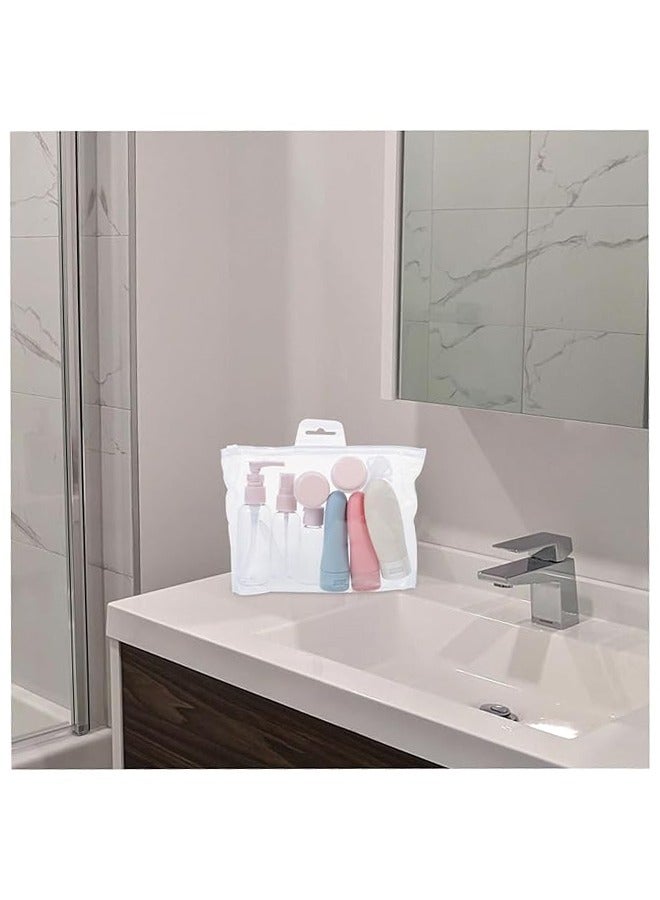 مجموعة زجاجات مستحضرات التجميل للسفر بخاخ غسول متعدد الأغراض وموزعات مصل زجاجات مكياج فارغة متينة للعناية بالبشرة ومستلزمات النظافة مثالية للسفر والاستخدام المنزلي - Image 3