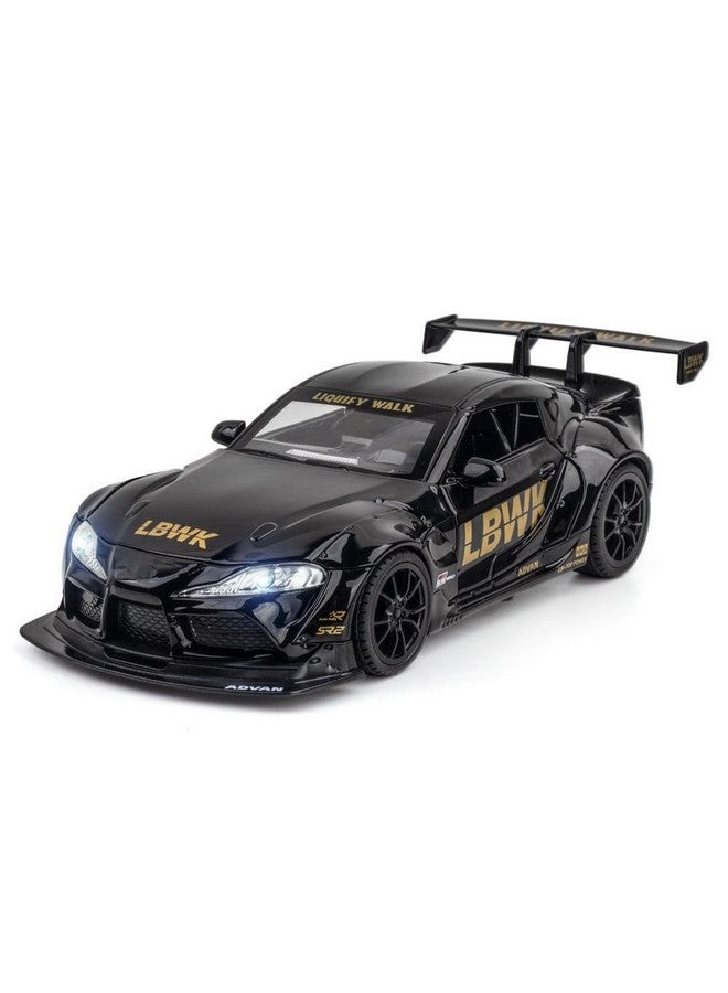 DEUSON ECOM سيارة ديون ECOM 1:24 سوبرا للأطفال سيارة لعبة معدنية مصنوعة من الصب مع ضوء وصوت وسحب للخلف وباب قابل للفتح للولد - Image 1