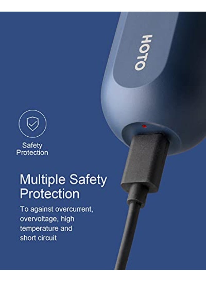 HOTO 3.6V Cordless Electric Screwdriver, 1500mAh, USB Rechargeable Battery, All-in-one Power Screwdriver, Manual-automatic Mode, 2 S2 Steel Long Bits, Ideal for Repairing Circuits/Electronics  - Image 5