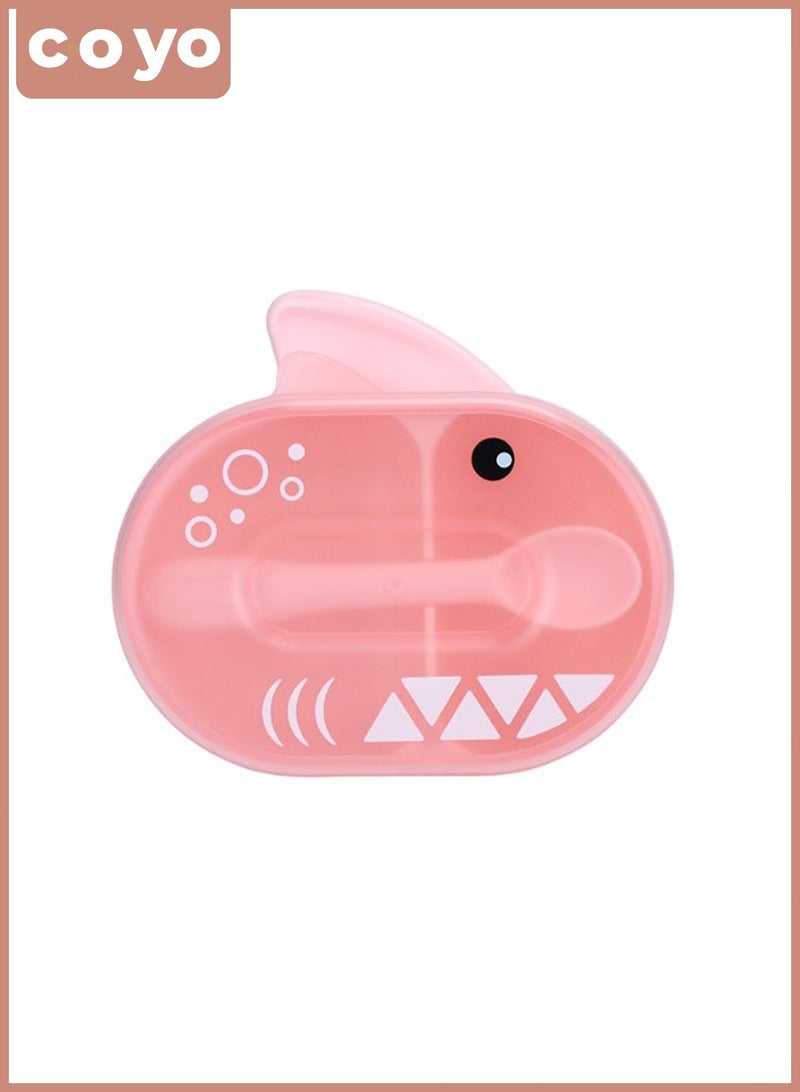 COYO وعاء تغذية على شكل سمكة قرش مصنوع من مواد عالية الجودة مع ملعقة، متين وطويل الأمد - Image 1