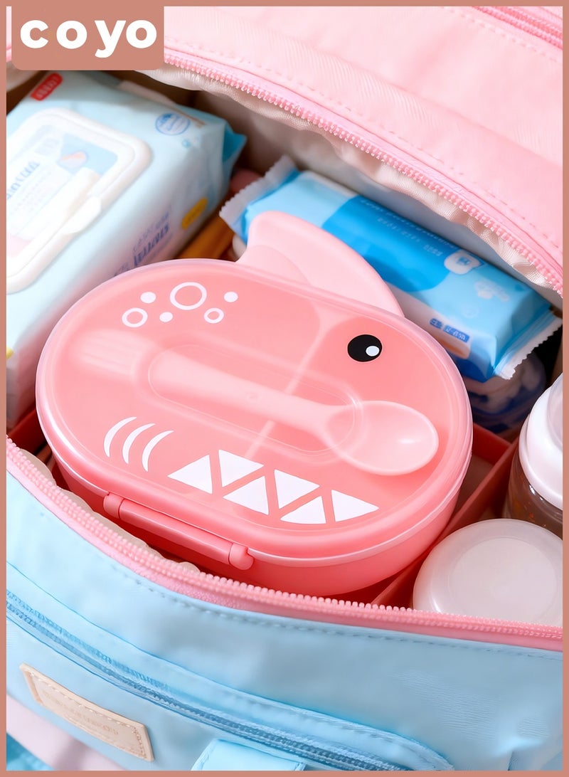 COYO وعاء تغذية على شكل سمكة قرش مصنوع من مواد عالية الجودة مع ملعقة، متين وطويل الأمد - Image 3