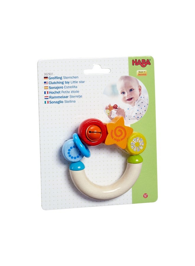 HABA Star Rattle Grasping Toy, Multicoloured/Natural - Image 3