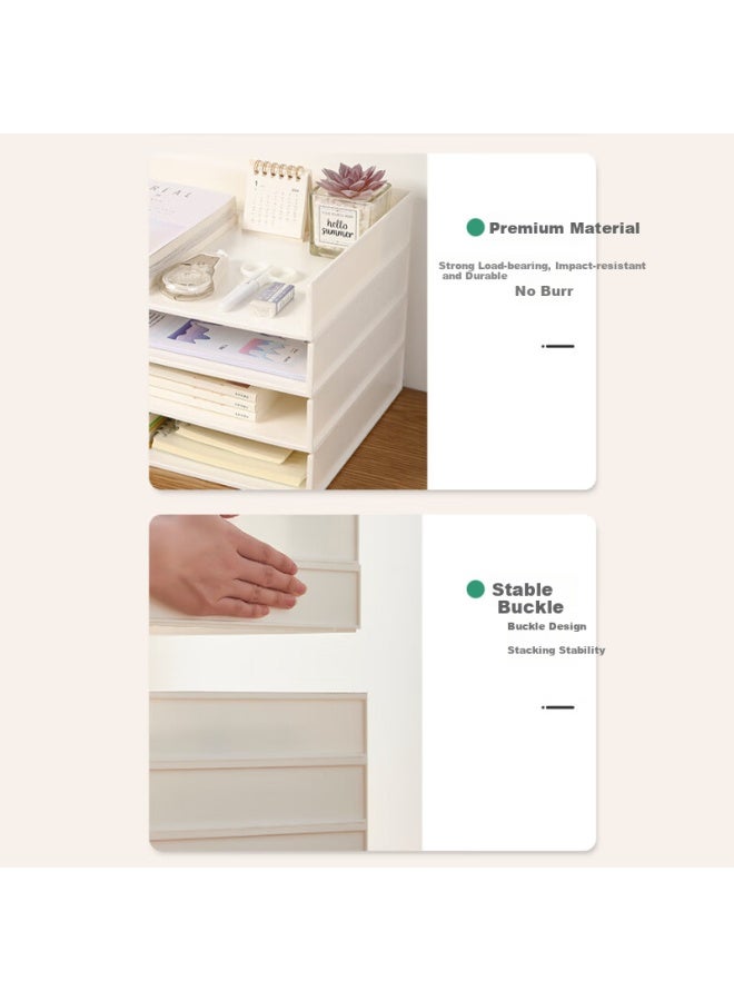 Kingdee A4 Paper Storage Tray Simple Desktop File Storage Tray Doent Sorting Office Supplies Large Capacity File Box Storage Rack Wjgl5107 - Image 2