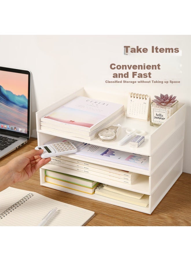 Kingdee A4 Paper Storage Tray Simple Desktop File Storage Tray Doent Sorting Office Supplies Large Capacity File Box Storage Rack Wjgl5107 - Image 1