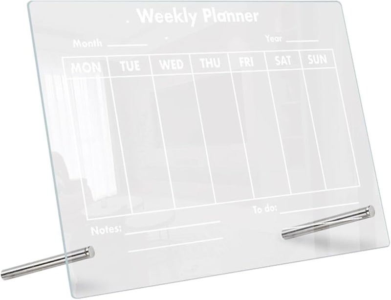 لوح مذكرة أكريليك شفاف قابل للمسح، منظّم سطح المكتب، لوح ملاحظات للمنزل والمكتب واستخدام الطلاب - Image 2