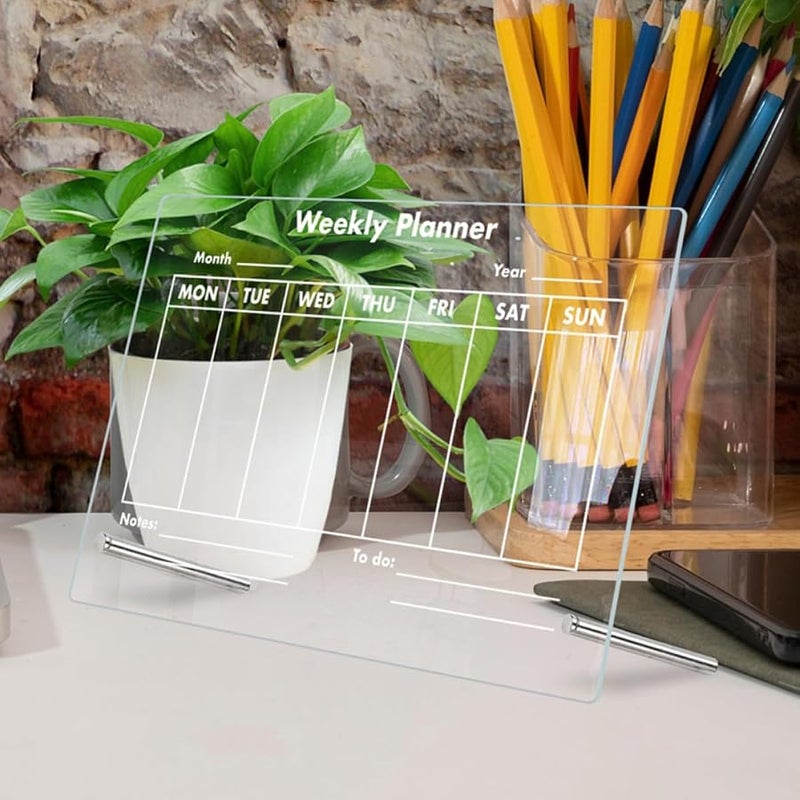 لوح مذكرة أكريليك شفاف قابل للمسح، منظّم سطح المكتب، لوح ملاحظات للمنزل والمكتب واستخدام الطلاب - Image 5