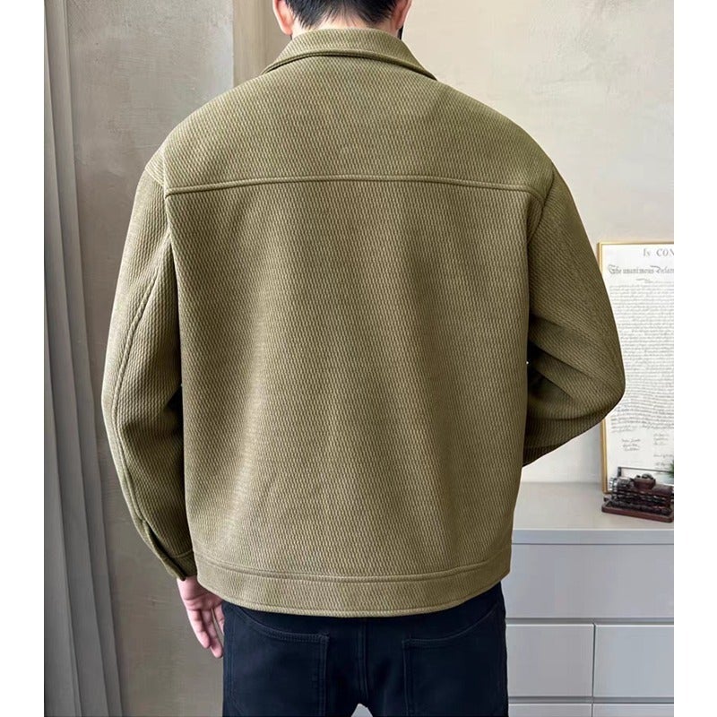 Laps Loosen regular Popular American Style Three Bars Sports Style Jacket Boys Long Sleeve Spring Autumn Winter Jacket Green - Image 5