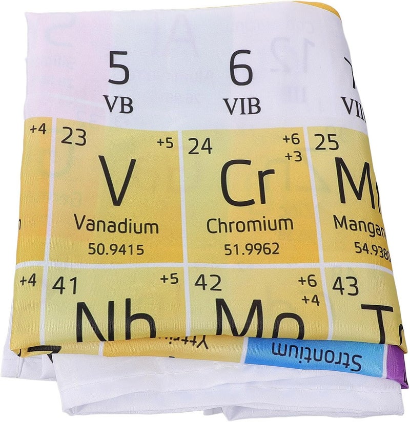 Zerodeko Periodic Table Bath Curtain Waterproof Polyester Hanging Shower Curtain 150x180cm Educational Science Bathroom Decor Privacy Protective - Image 1