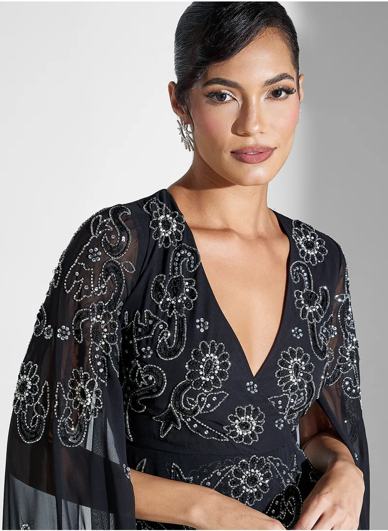Frock and Frill Embellished Maxi Dress