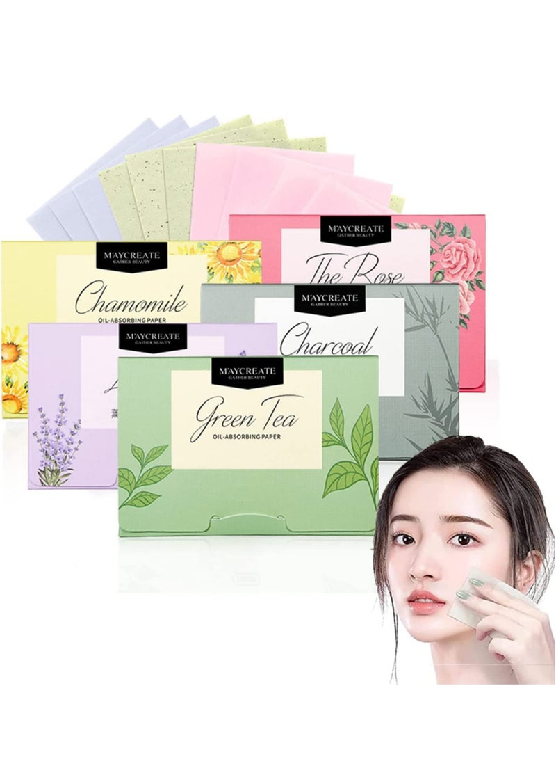 Facial Oil Blotting Paper 600 PCS Natural  Absorbing Tissues Sheets Soft Control Papers for Men and Women for Skin Care - Image 1