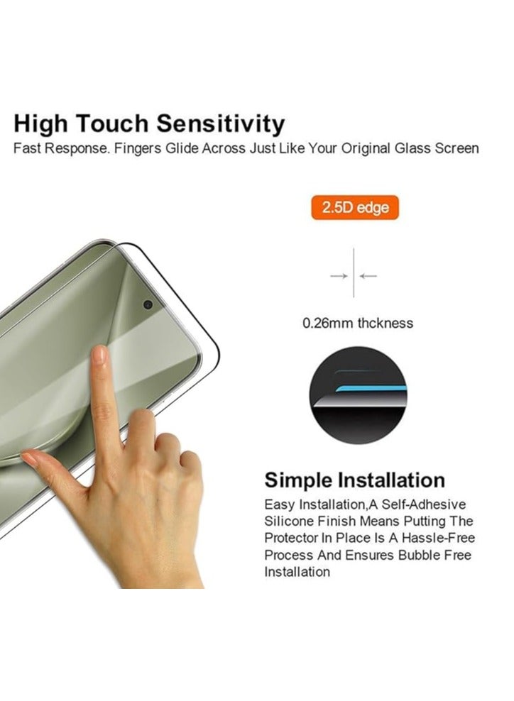 Tempered Glass For Huawei Pura 70 Ultra Full Glue Edge-to-Edge Glass 9H Hardness Anti Finger Print Anti Scratch Glass 3D Curved Edges 5D Glass for Pura 70 Ultra Clear/Black - Image 3
