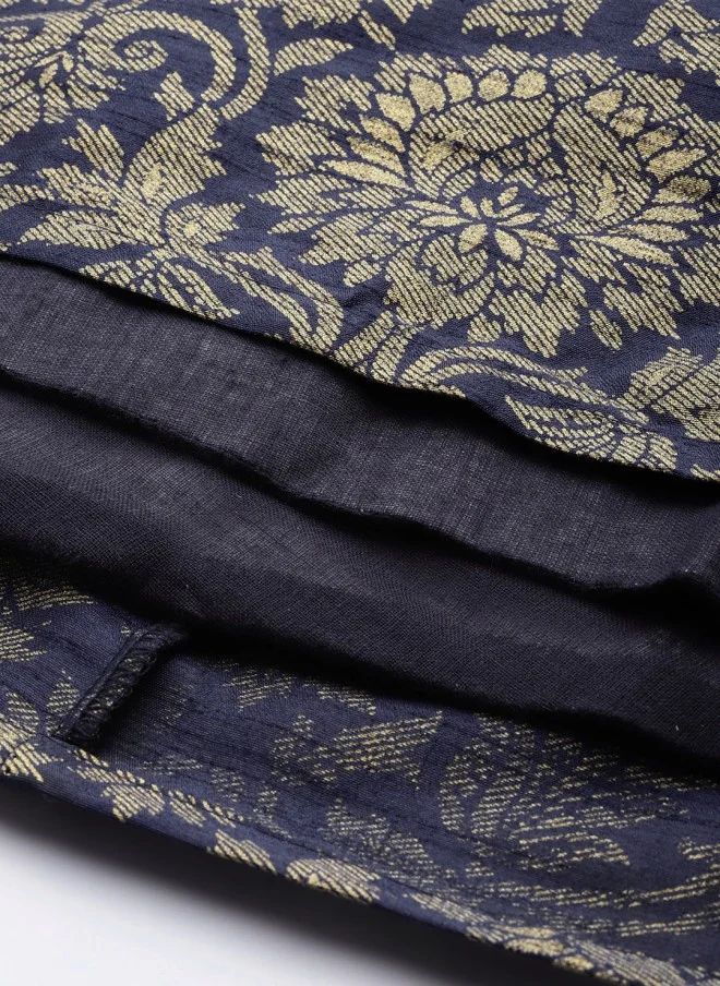 SASSAFRAS Flared Maxi Skirt for Women in Deep Navy Blue