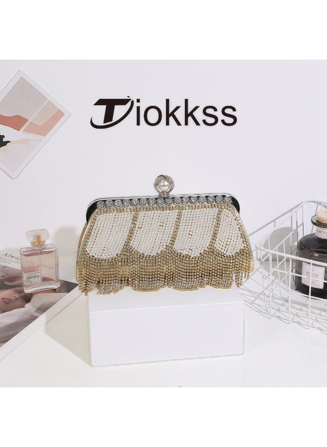 Tiokkss Elegant Fringe Evening Clutch for Women – Luxury Party Bag, Versatile Handheld Gala Purse​ - Image 1