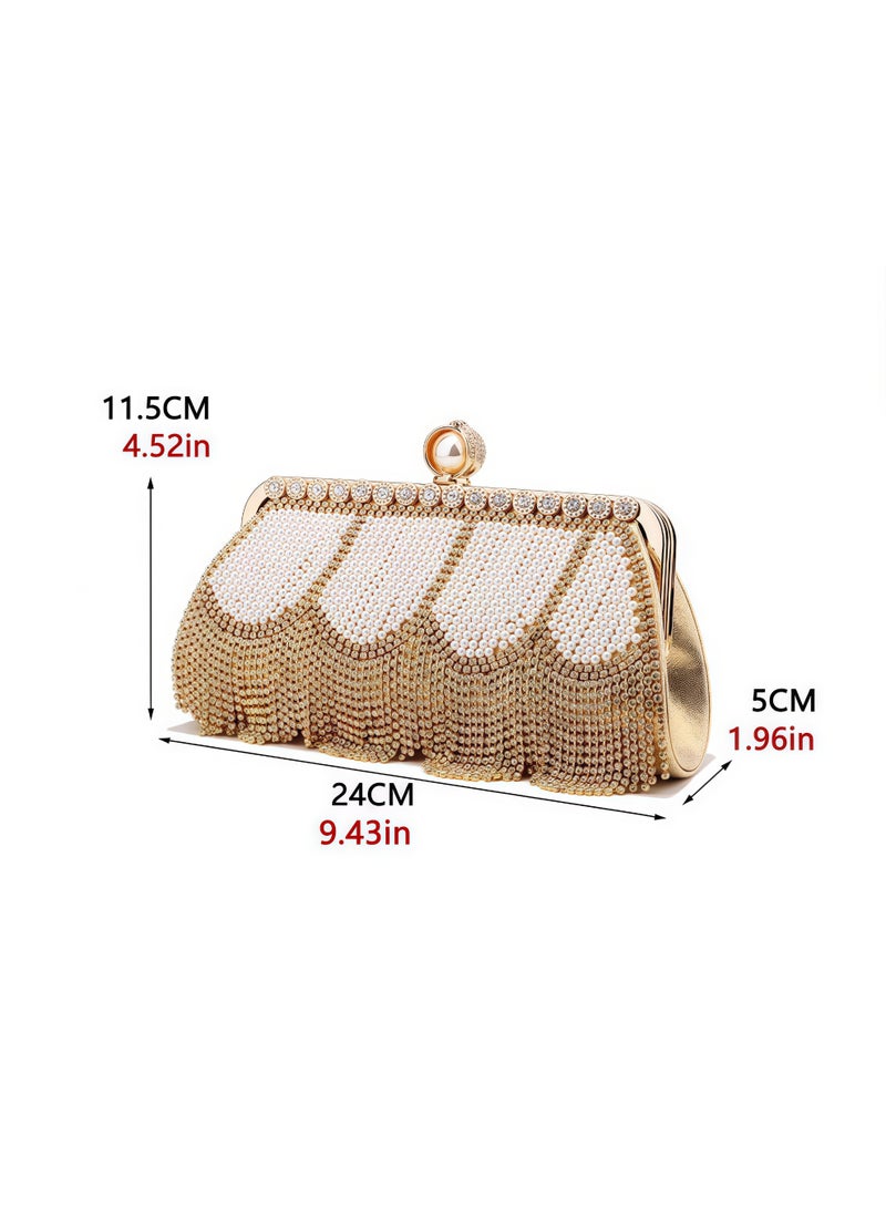 Tiokkss Elegant Fringe Evening Clutch for Women – Luxury Party Bag, Versatile Handheld Gala Purse​ - Image 3