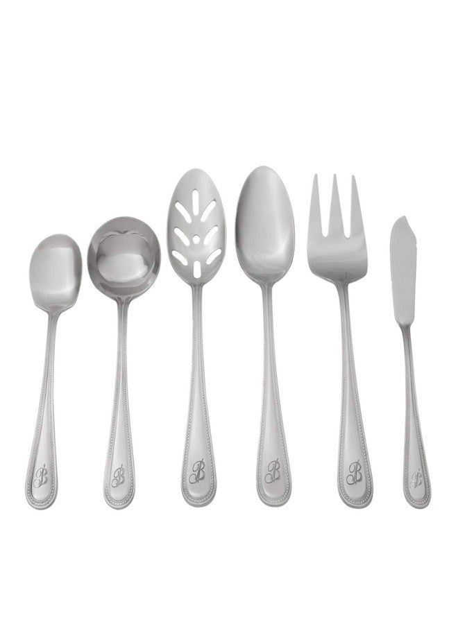 RiverRidge Monogrammed Beaded Flatware Set - T - 46-Piece Silverware with Custom Letter Stamp, 18/0 Stainless Steel Utensils Set for Daily Use & Special Occasions - Dishwasher Safe, Versatile Design - Image 4