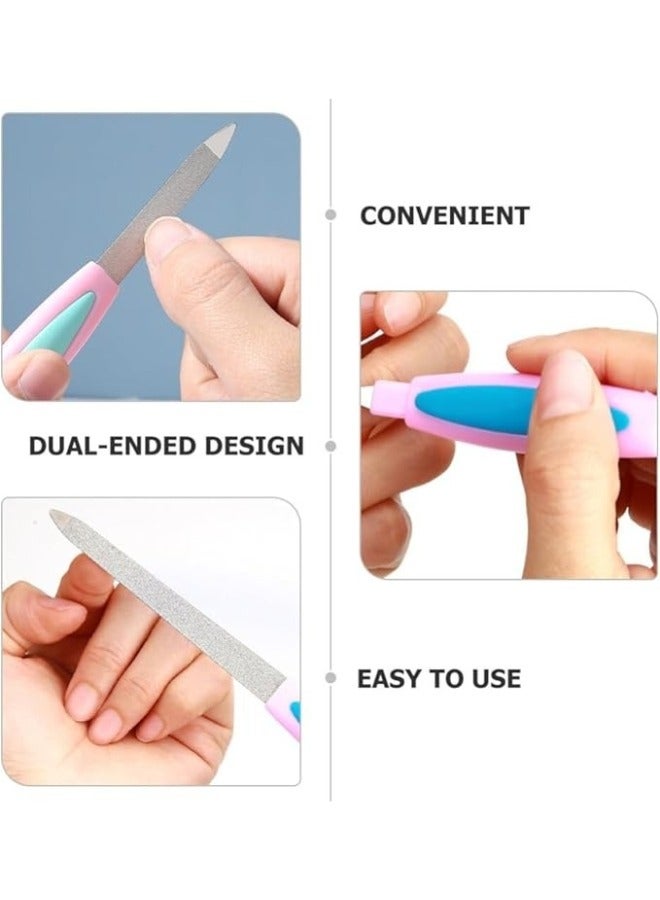 3 قطع مبرد أظافر مزدوج الرأس 2 في 1 – أداة مانيكير احترافية من الفولاذ المقاوم للصدأ والبلاستيك، لتلميع الجلد الزائد، تشكيل الأظافر، إزالة الجلد الميت وغراء الأكريليك، أداة صغيرة محمولة ومتينة للاستخدام المنزلي والصالونات - Image 3