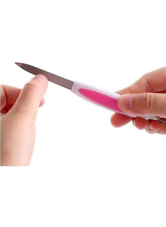 3 قطع مبرد أظافر مزدوج الرأس 2 في 1 – أداة مانيكير احترافية من الفولاذ المقاوم للصدأ والبلاستيك، لتلميع الجلد الزائد، تشكيل الأظافر، إزالة الجلد الميت وغراء الأكريليك، أداة صغيرة محمولة ومتينة للاستخدام المنزلي والصالونات - Image 5