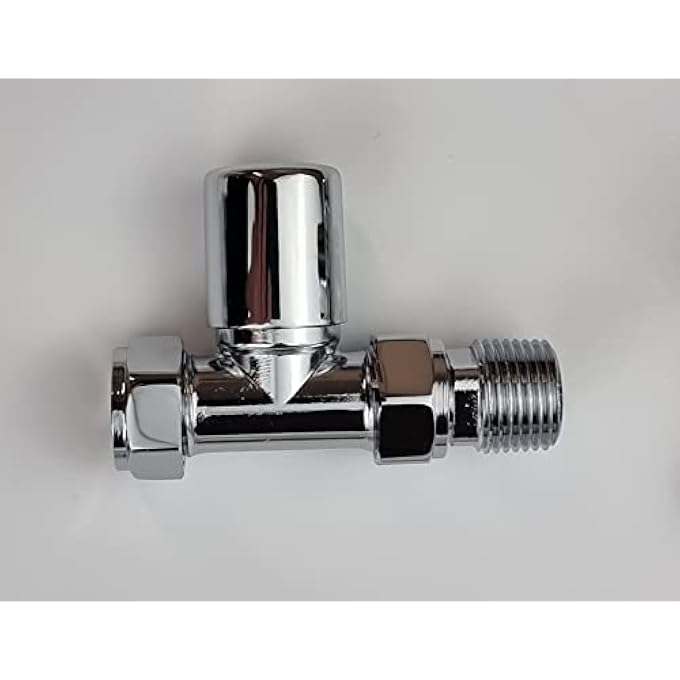 MILANO STRAIGHT CHROME TOWEL RAIL VALVES 1/2" /15MM RADIATOR VALVES - Image 3