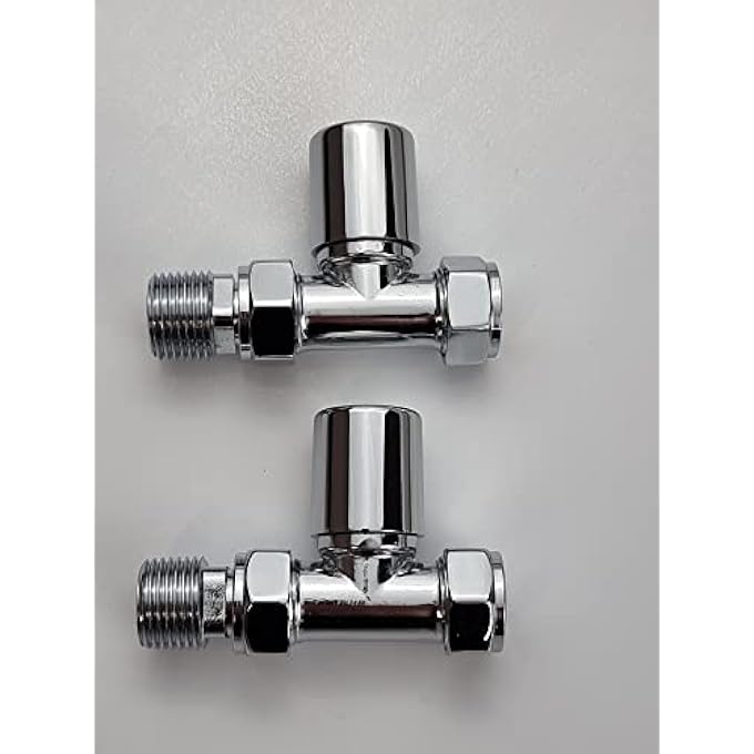 MILANO STRAIGHT CHROME TOWEL RAIL VALVES 1/2" /15MM RADIATOR VALVES - Image 2