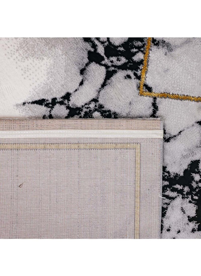 DANUBE HOME Venice Modern Transitional Rug  Polyester Area Rug Floor Covering L230xW160cm-Black & White  - Image 3