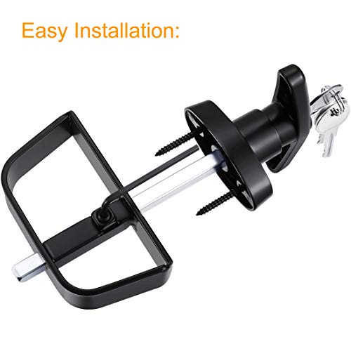 HauSun Shed Door Handle Lock Kit 4-1/2" L Handle with 2 Keys and 2 Screws, 4-1/2" Stem for Shed, Gate, Barn, Garage, Playhouse, Chicken Coop Door Lock and More, Black (L Handle) - Image 3