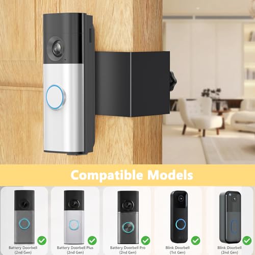 Mamerry Antitheft Video Doorbell Mount Compatible with RingBlink Doorbell2nd Gen No Drilling No Front Cover Metal Doorbell Bracket for Rental Apartment Condo - Image 3