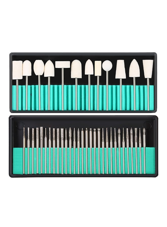 نيبمينينت Pack Of 43 Nail Art Drill Bits Set Silver/White - Image 1