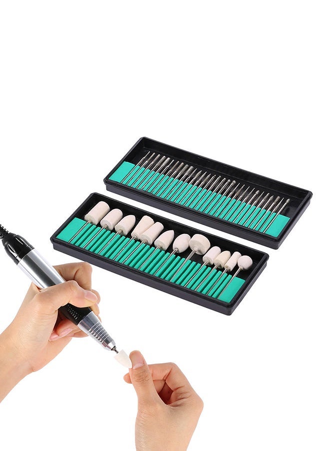 نيبمينينت Pack Of 43 Nail Art Drill Bits Set Silver/White - Image 2