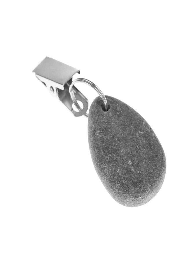 RJUN 8pcs Tablecloth Weights Tablecloth Pendant Stone Table Cover Weights Hangers with Metal Clips (Drop-Grey) - Image 5