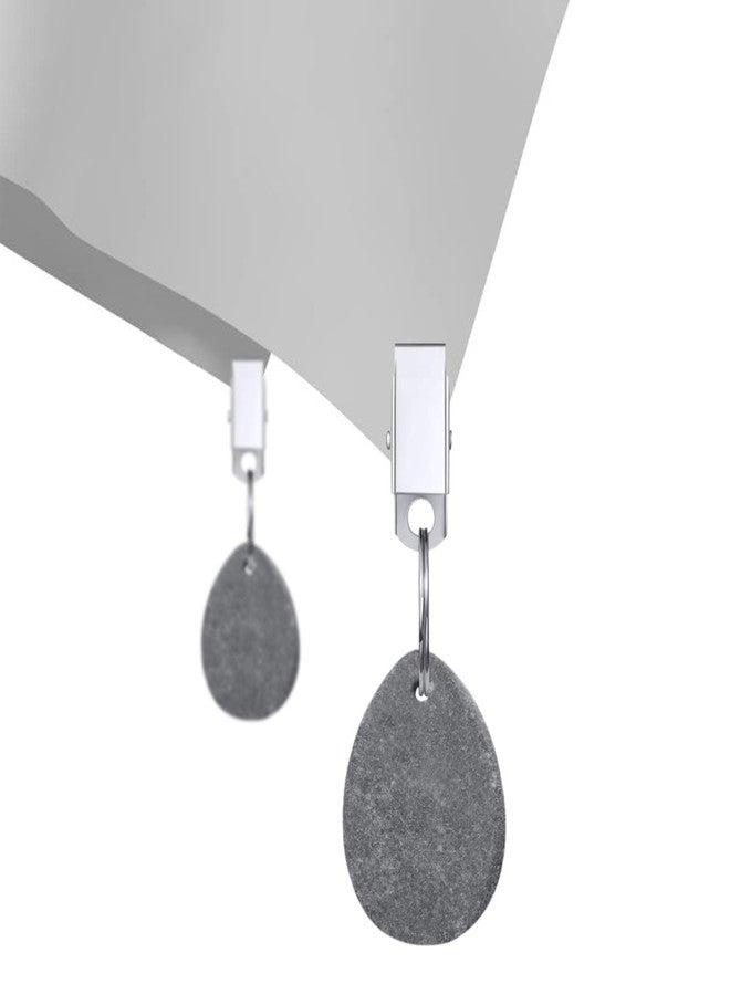 RJUN 8pcs Tablecloth Weights Tablecloth Pendant Stone Table Cover Weights Hangers with Metal Clips (Drop-Grey) - Image 4