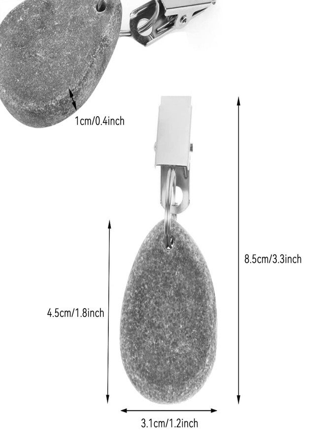 RJUN 8pcs Tablecloth Weights Tablecloth Pendant Stone Table Cover Weights Hangers with Metal Clips (Drop-Grey) - Image 2