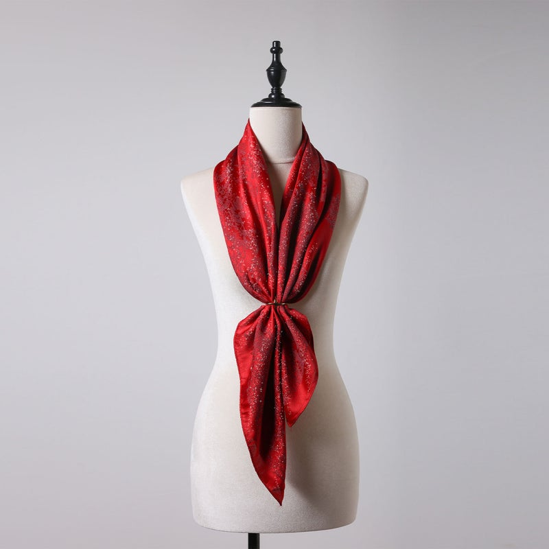 Spring and Autumn New Flower Printed Small Silk Scarf Women''s Foreign Trade All-match Bag Headscarf Simple Fashion and Outer Shawl - Image 5